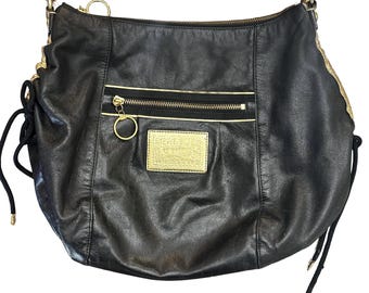 L Coach Hamptons Signature Canvas Leather Braided Satchel Shoulder