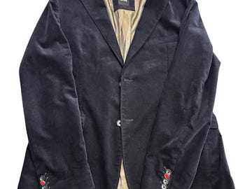 Hugo Boss Textured Wool Blend Blazer, Dark Academia Sport Coat (EU 52 / US 42R)
