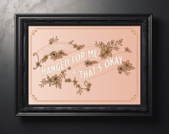Things Have Changed By Panic! At The Disco Lyrics Digital Art Print | Printable | Instant Download | Gift for home | Emo, Goth, Pop Punk