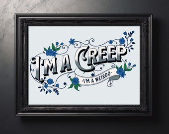 Creep de Radiohead, impression d'art numérique paroles | Imprimable | Téléchargement instantané | Cadeau pour la maison | Emo, gothique, alternative, pop punk, vintage, grunge