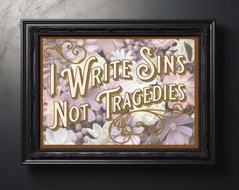 I Write Sins By Panic! At The Disco Lyrics Digital Art Print | Printable | Instant Download | Gift for home | Emo, Goth, Pop Punk, Vintage