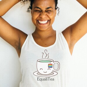 Pride Unisex Jersey Tank, LGBTQ Tank, LGBTQ Ally Tank, Pride Clothing, Equality, EqualiTea, Punny Tank, Pride Gift, Non Binary Tank