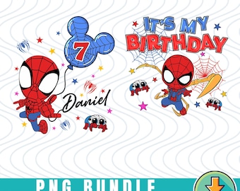 Spiderman 2.Geburtstag SVG PNG: Cake Topper, T-Shirt (Instant Download)