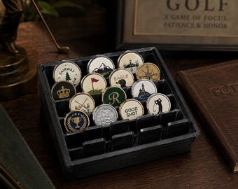 Vetrina per segnapalline da golf, espositore per monete 2x2, regalo per collezionisti di golfisti, "Hole in One".