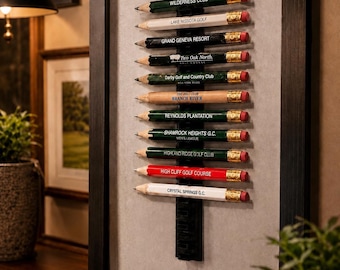 Supporto per matite da golf, porta matite da campo, espositore per collezione di golfisti, decorazione da scrivania, regalo per golfisti, ideale per la tana dell'uomo.