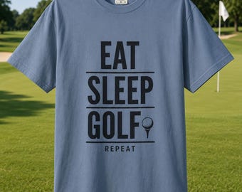 Maglietta Eat Sleep Golf Repeat, maglietta divertente da golf, regalo per papà golfista, regalo per la festa del papà, regalo per gli amanti del golf, maglietta da golf Comfort Colors