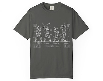 Golf Swing Blueprint Tee, Technical Diagram Shirt, Engineer Golfer Gift (Comfort Colors)