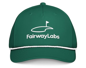 Cappello da golf FairwayLabs con cordino, modello retrò a 5 pannelli con chiusura snapback, cappello da golf performante per uomo, cappello da papà con visiera in corda, regalo per lui, festa del papà