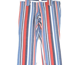 Men’s Mod Swinging 1960s Style Striped Denim Hipsters / Psych, Mod, Sixties, Carnaby, Hose, Pants, Hip huggers, Hiphuggers, Garage Punk