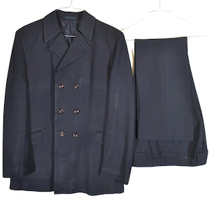 Herr Mod 1960-tals original 3-knapps Regency-krage dubbelknäppt marinblå kostym / Mod, 60-talet, Carnaby Street, Ivy League, Dandy, Garage Punk