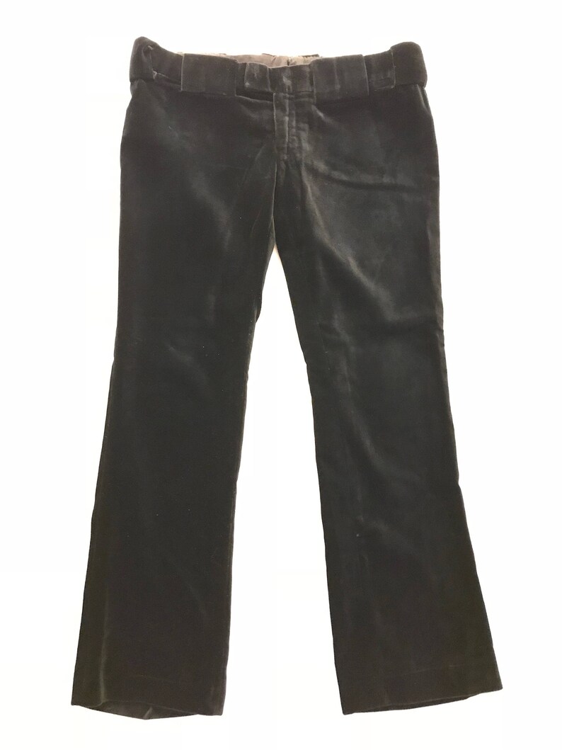 Men's Black Velvet Mod Hipster Hip Hugger Trousers Pants Etsy