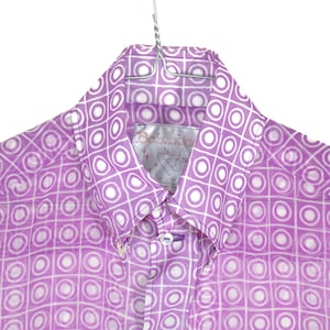 Babzotica, Men’s Mod Swinging 1960s Style Dress Shirt Circle Pattern / Button Down Collar / Handmade, Tailor Made / Psych, Mod, Garage Punk