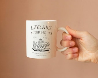 Library After Hours Mug, Dark Academia Coffee Cup, Literary Gift, Cozy Reading Companion