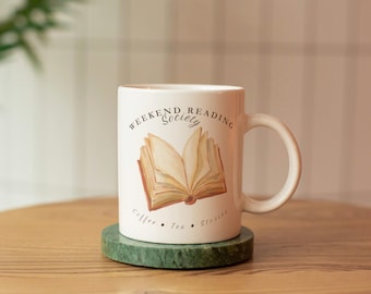 Book Lover Ceramic Mug, Book Lover Gift, Reader Mug, Coffee Lover Cup, Tea Lover Mug, Cozy Bookworm Gift