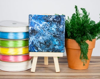 colorful night sky mini painting tiny canvas art astronomy etsy