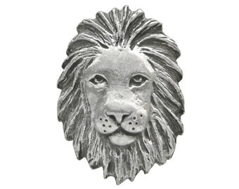 6 15//16/" 25mm Pewter LION HEAD Metal Shank Back Buttons