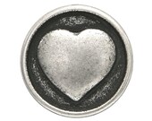 6 pcs. Small Heart 1 2 inch (13 mm) Metal Buttons Silver Color Metal Buttons from Italy