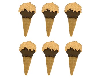 ICE CREAM CORNET Sew Fun Collection Sewing Novelty Dress It Up Craft Buttons