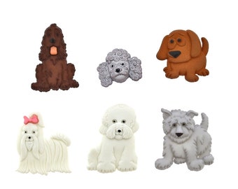 13mm Buttons Dogs Sewing Button Crimped Edge Handmade in USA Canine