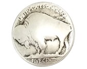 25 pcs. Buffalo Nickel 5 8 inch (15 mm) Metal Buttons Antique Silver Color Metal Buttons from Italy