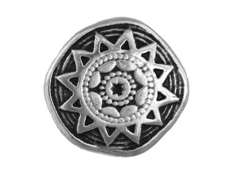 Metal Buttons 25 pcs Sun Star Metal Button Antique Silver Color 34 inch 20 mm
