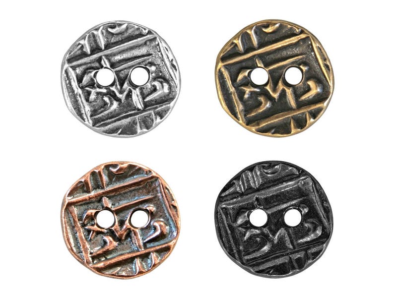 4 pcs. Round Coin Button Set 11/16 inch 18 mm Metal Buttons Etsy