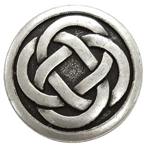 3 SIZES 23mm OXIDISED SILVER METAL CELTIC KNOT BUTTONS 15mm 19mm 