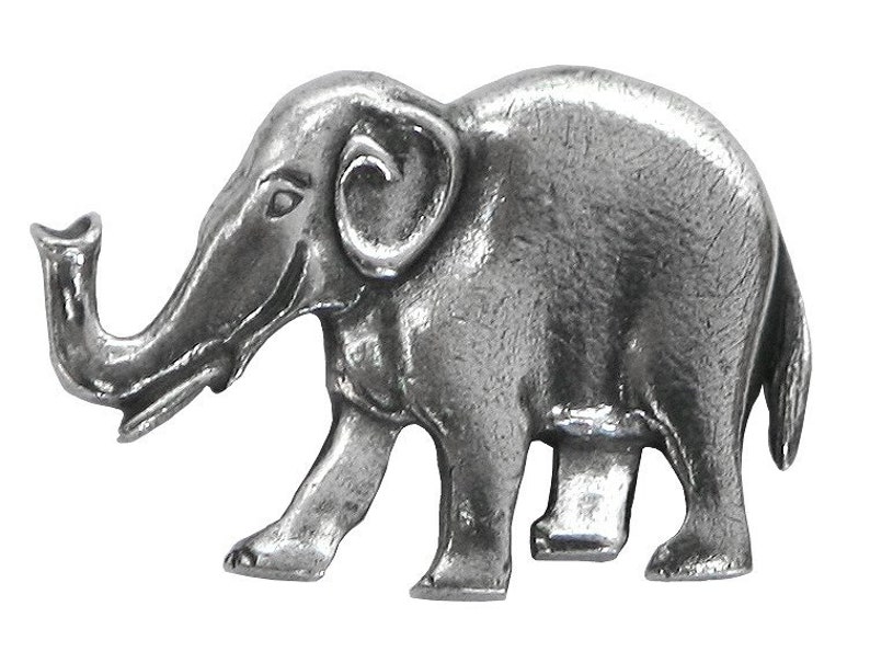 Elephant Metal Button 1 Inch 25 Mm Antique Silver Color Etsy