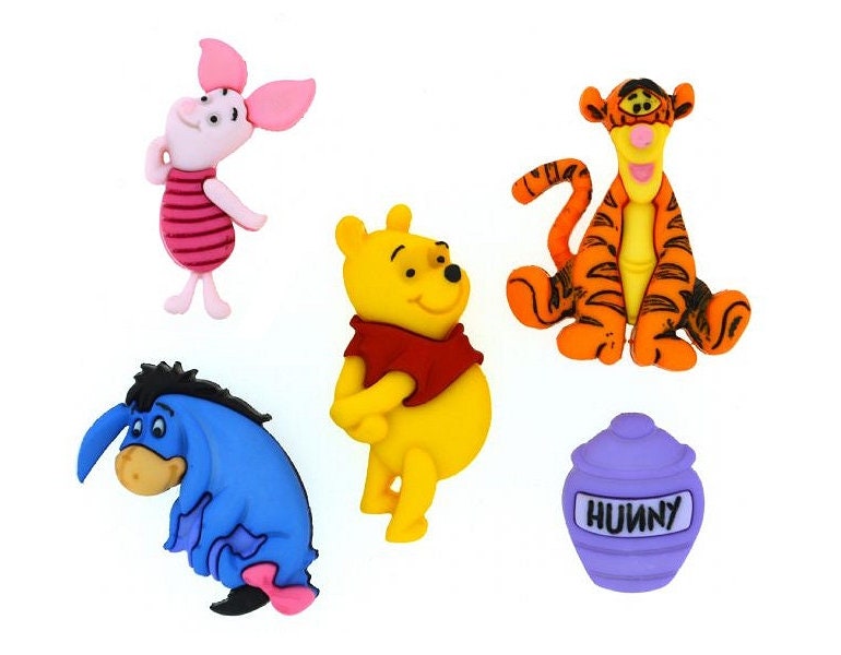 Disney Winnie the Pooh Buttons Jesse James Buttons Dress It Up Embell…