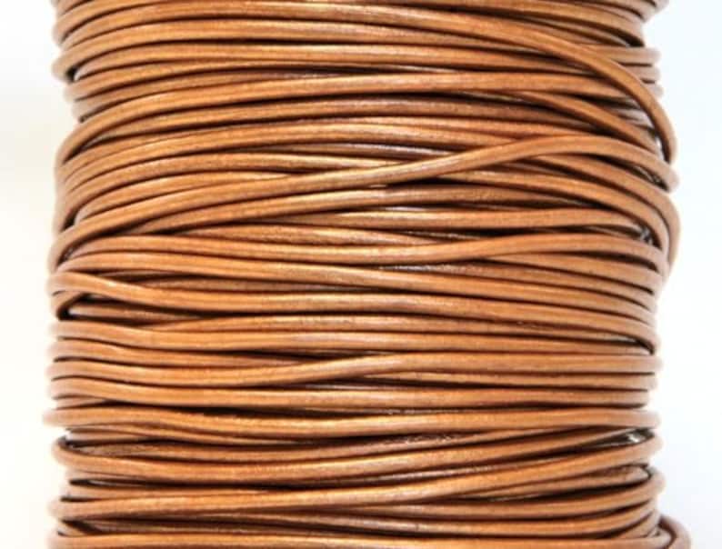 Round Leather Cord 1.5 mm Diameter Metallic Bronze Color 50 Etsy