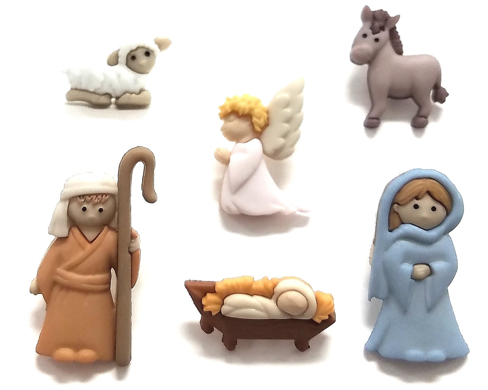 Christmas Nativity Buttons Jesse James Dress it Up Etsy