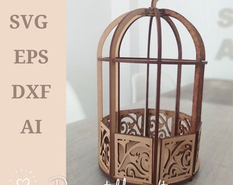 Glowforge, Luminary, SVG, Birdcage decor, Party wedding, Flower, Centerpiece, laser cut, boho chic, craft supply, diy