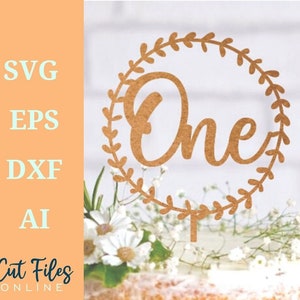 Cake Topper SVG, Personalized Cake Topper SVG, cut files One, Ai Pdf for Cricut & Silhouette Birthday, Cake topper font, Cricut, Silhouette