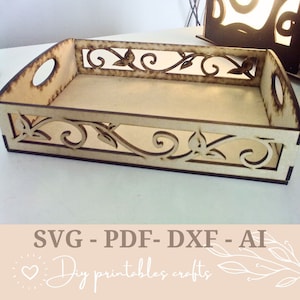 SVG Flat Tray Laser Cut File, Tray Svg, Glowforge, xtool, Laser cut files SVG Dxf CDR, vector cnc, laser cut templates