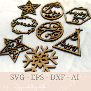 Christmas svg, Bundle gift, favor, ornaments, Christmas, Laser cut files SVG DXF CDR, vector cnc cut, laser cut templates, glowforge, xtool