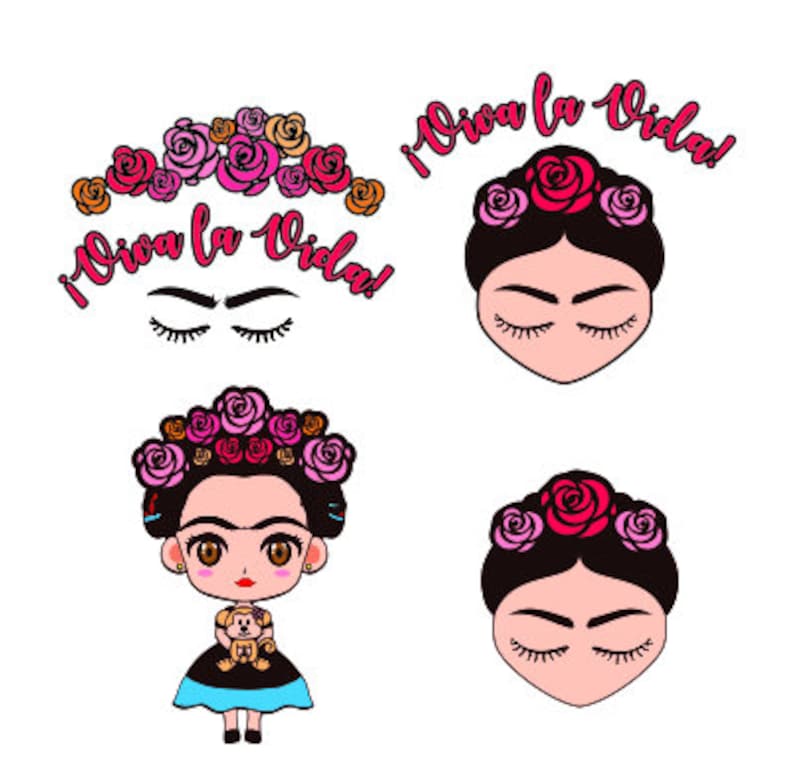 Download Frida Kahlo SVG archivo de corte PNG PDF Vector clipart | Etsy
