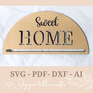 Macrame Sweet Home wall Hanger, SVG Silhouette, Glowforge SVG, Rainbow craft svg, glowforge, dxf laser cut template, macrame, xtool, yarn