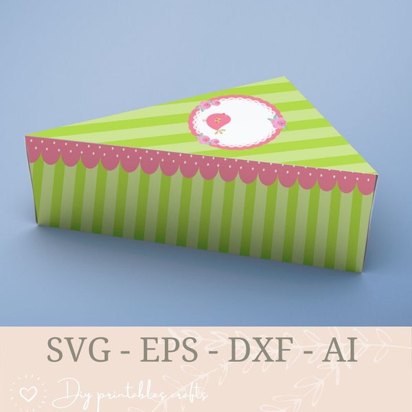 Modèle de boîte SVG, boîte pyramidale, modèle de boîte de morceau de gâteau Boîte cadeau SVG, Favor Box SVG, modèle de boîte, fichiers de découpe de silhouette, fichiers de coupe Cricut
