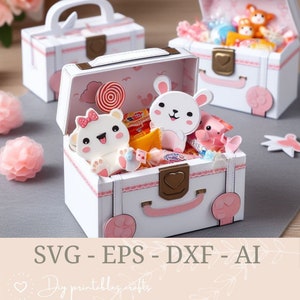 Modèle de boîte SVG, boîte valise carrée, modèle de sac, boîte-cadeau, boîte cadeau SVG, porte-documents SVG, Silhouette, fichiers de coupe Cricut, boîte cadeau