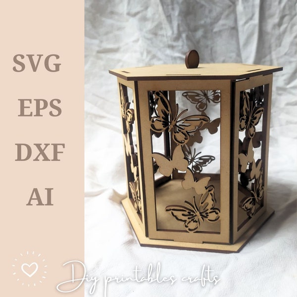Glowforge, Luminary, DXF, SVG, MDF Deco, Party wedding, butterfly, Centerpiece, laser cut, boho chic, craft supply, xtool