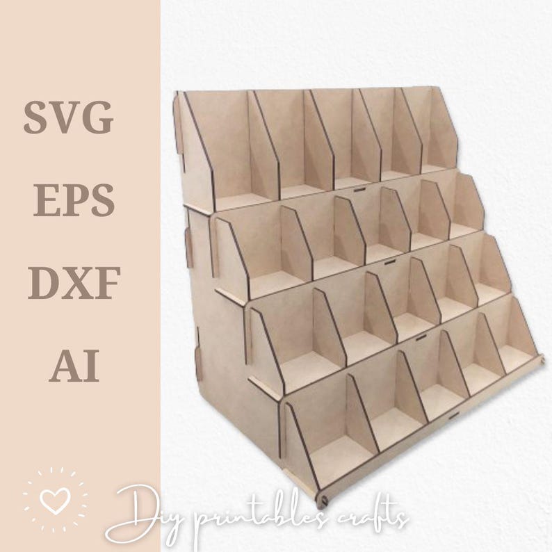 Buy SVG Display Stand, Shelves Organizer, Holder Laser Cut Desktop