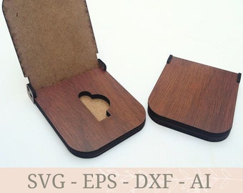 Laser cut wooden pendrive holder, laser vector file, Handcrafted Wooden Box, SVG, glowforge, xtool, Box for USB, Wedding story usb, case