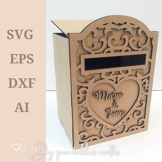 WITH LOVE WEDDING WISHES POST BOX & MESSAGE CARDS-Vintage Guest Book Alternative 