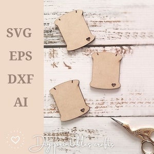 Garnrolle Kartenhalter SVG, Stickgarnkarten, Garnrollen, Garnrollen, Glowforge, xtool, laser cut Datei Stickgarn, Garnrollenhalter