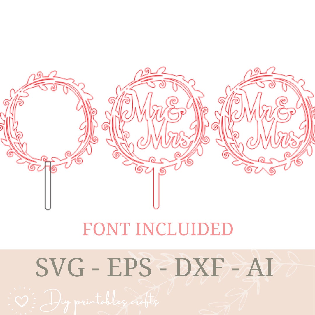 Cake Topper SVG Personalized Cake Topper SVG Cut Files Dxf - Etsy