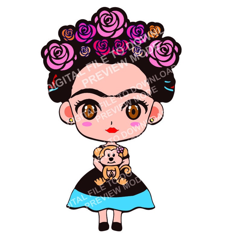 Download Frida Kahlo SVG cut files PNG PDF Vector clipart vinyl | Etsy