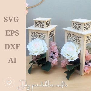 Glowforge, Luminary, SVG, Party decor, Party wedding, Flower, Centerpiece, laser cut, boho chic, craft supply, diy, xtool