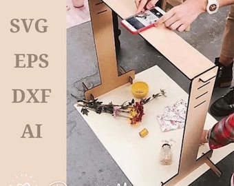 Soporte para escáner de teléfono, SVG para escáner de fotos, archivo PDF cortado con láser, SVG DXF, archivo vectorial cortado con láser, Glowforge, pantalla para teléfono, soporte para teléfono