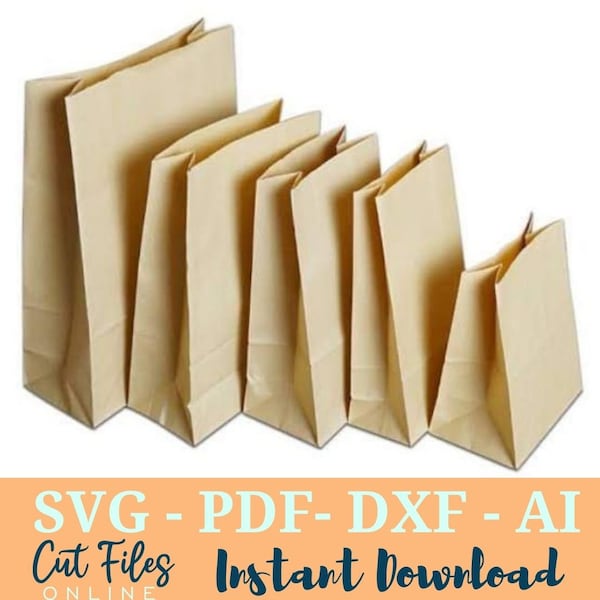 Box Template SVG, Paper Bag, svg, Gift Box SVG, Favor Box SVG, party Favor, Box Template, Silhouette Cut Files, Cricut Cut Files