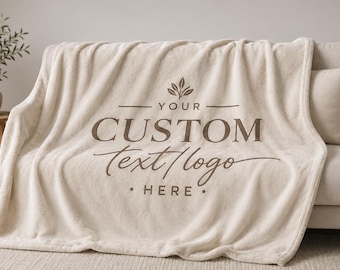 Personalized Blanket with logo name or text: Christmas Bulk Business Gift